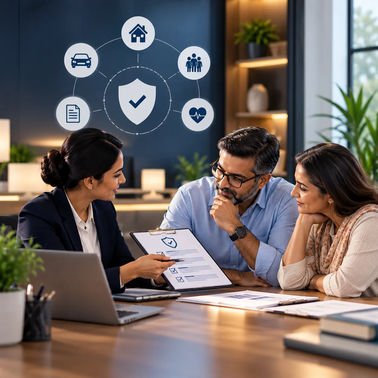 A family receiving gentle guidance from an Advisor on a death claim