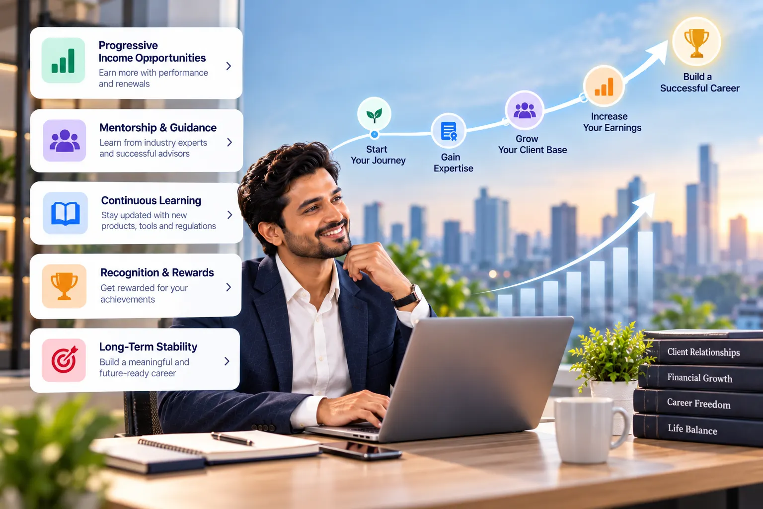 Advisor building a sustainable and rewarding insurance career