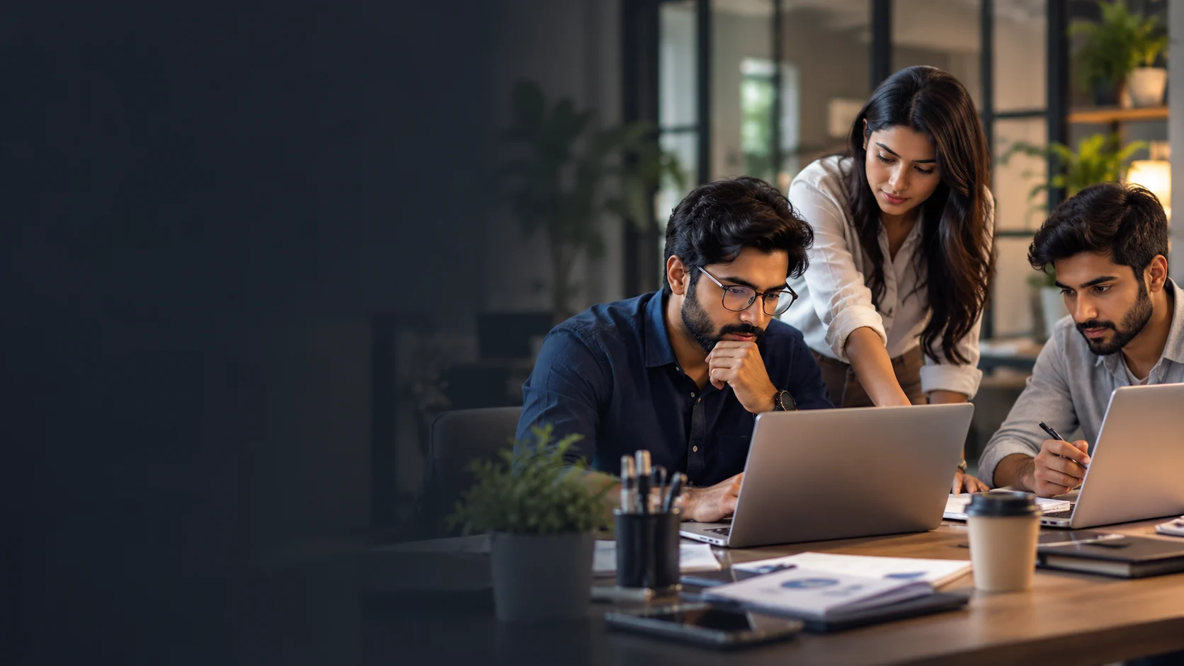 A person reviewing income documents with an Advisor for a term insurance application
